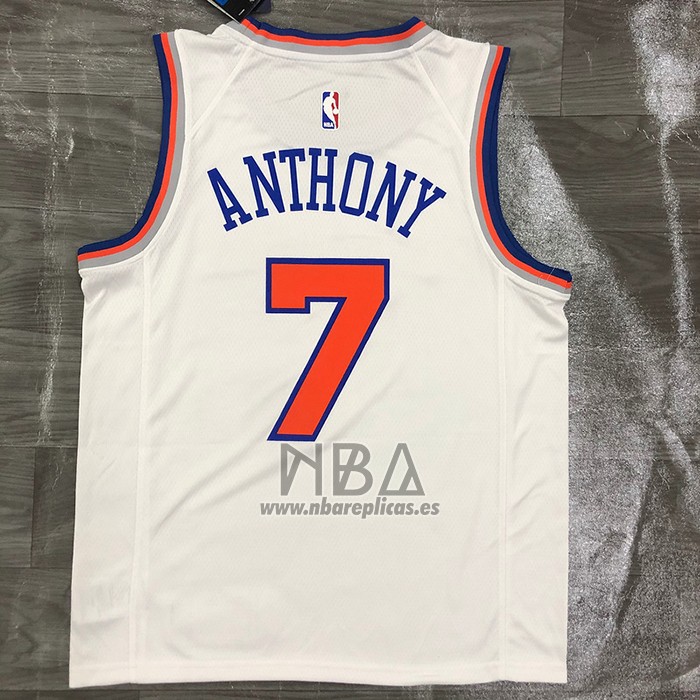 Camiseta New York Knicks Carmelo Anthony NO 7 Association Blanco
